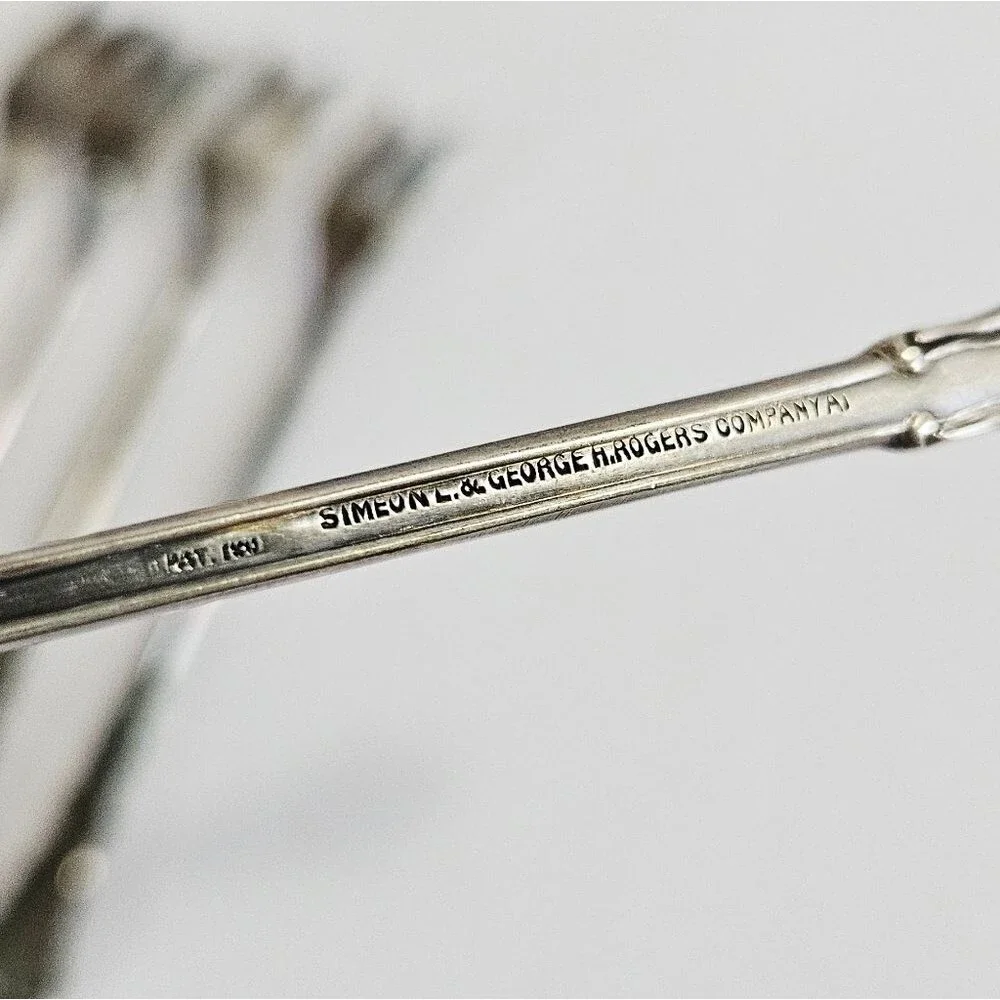 Antique S.L. & G.H Rogers Silver Plate Webster Pattern Set Of 5 Cocktail Forks